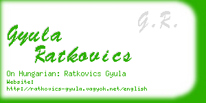 gyula ratkovics business card